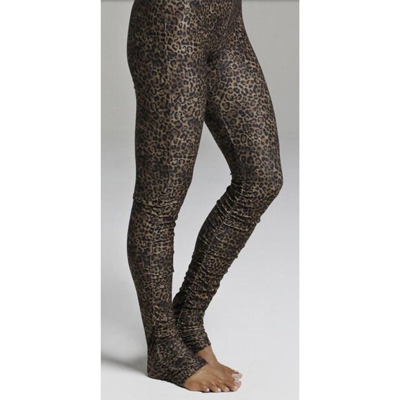 Kira Grace‎ Flirt High Waist Yoga Tight Leopard Ruched Women's XS USA $128 - Picture 3 of 12